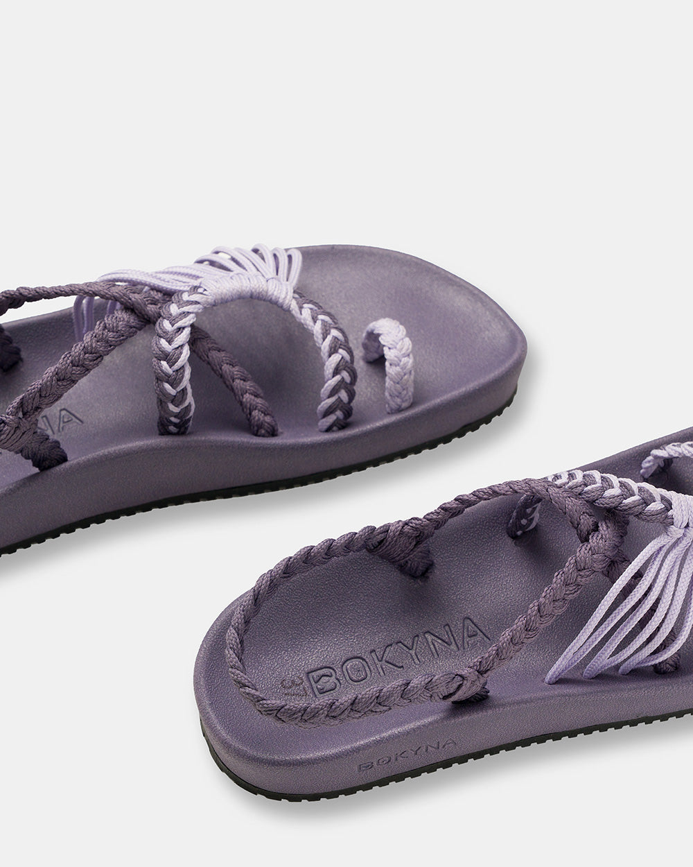 Pair of Bokyna elevate sole purple sandals for women