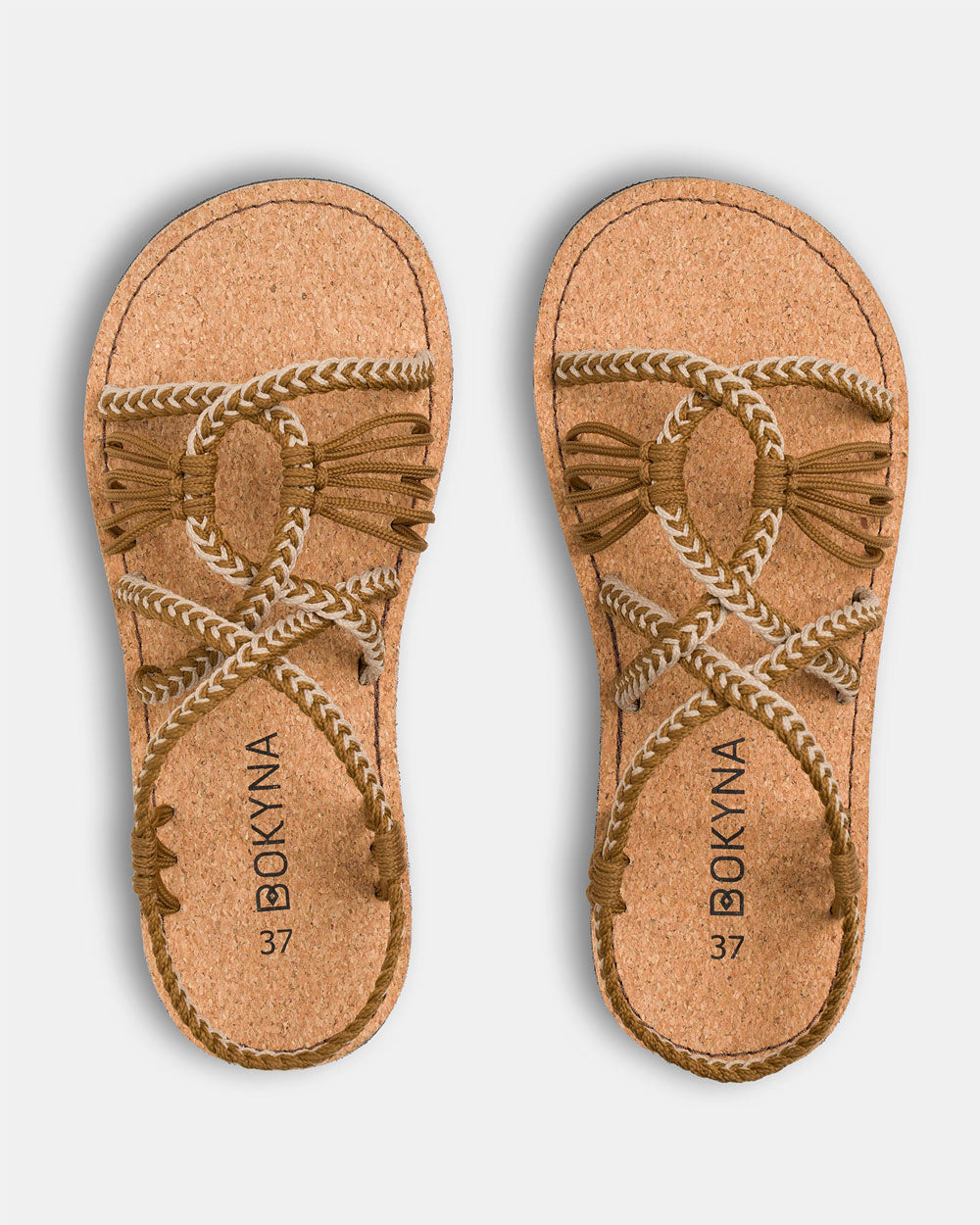 Bokyna coffee cork sandals for women