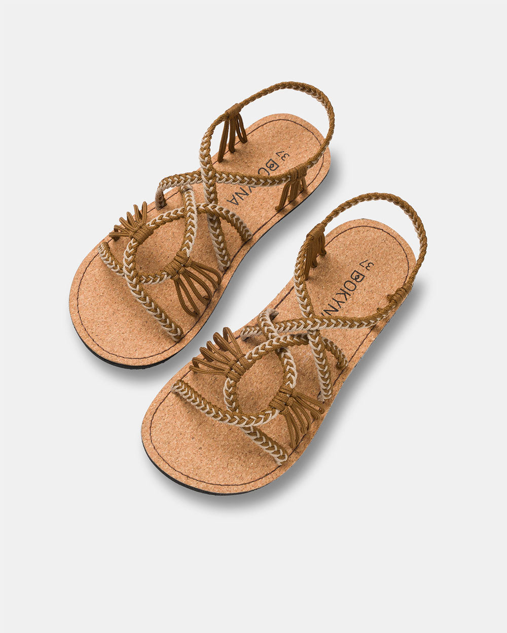Bokyna coffee cork sandals for women