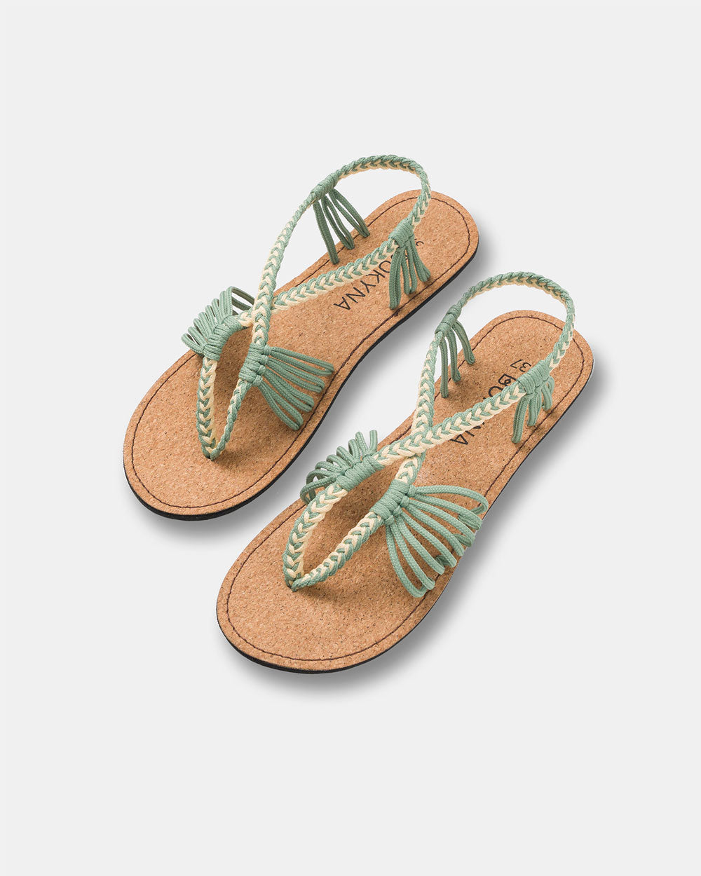 Bokyna Pistachio cork sandals for women